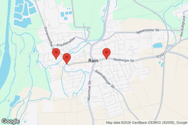 Karte mit Entrümpelungsaufträgen in Rain