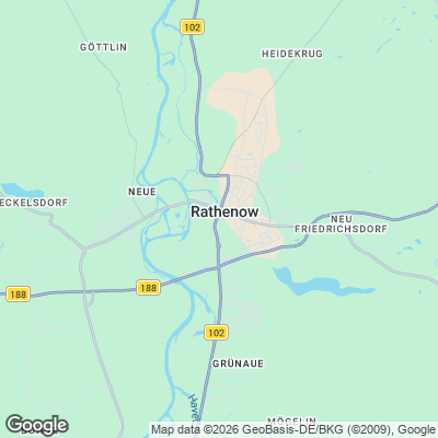 Karte von Rathenow und Umgebung