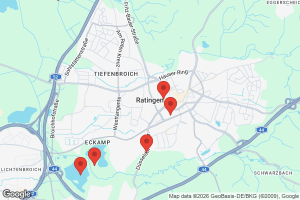 Karte mit Entrümpelungsaufträgen in Ratingen