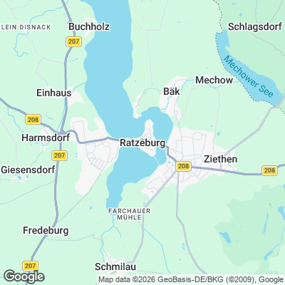 Karte von Ratzeburg und Umgebung