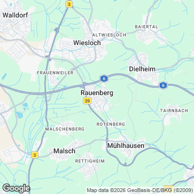 Karte von Rauenberg und Umgebung