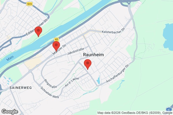 Karte mit Entrümpelungsaufträgen in Raunheim