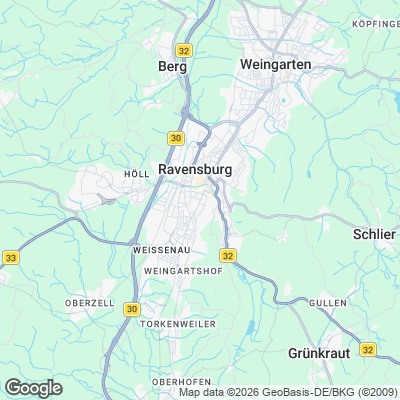 Karte von Ravensburg und Umgebung