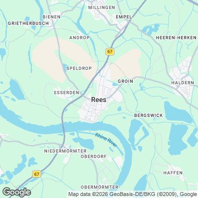 Karte von Rees und Umgebung
