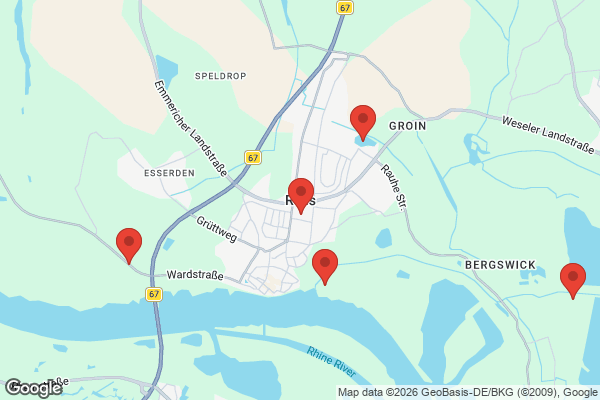 Karte mit Entrümpelungsaufträgen in Rees