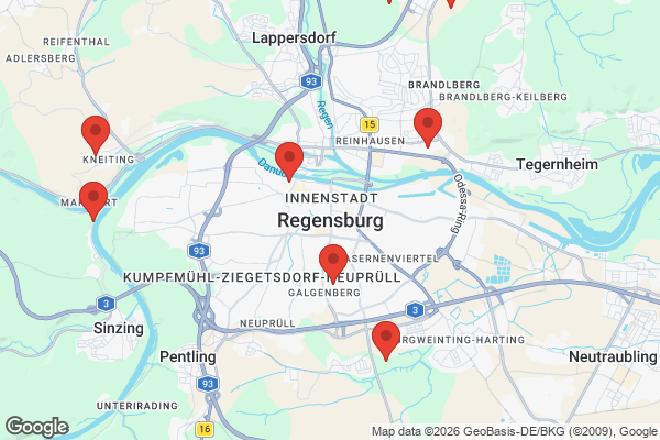 Karte mit Entrümpelungsaufträgen in Regensburg