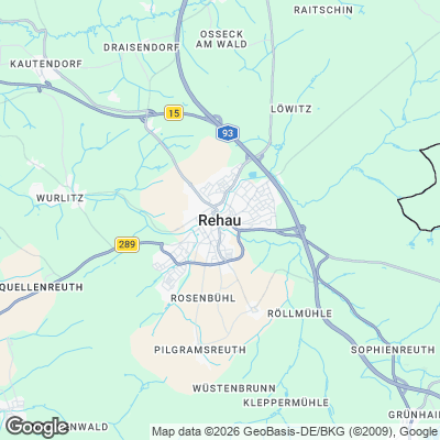 Karte von Rehau und Umgebung
