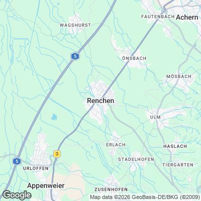 Karte von Renchen und Umgebung