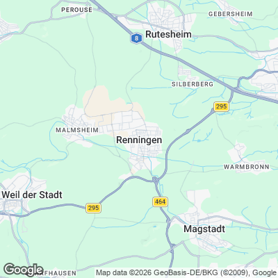 Karte von Renningen und Umgebung