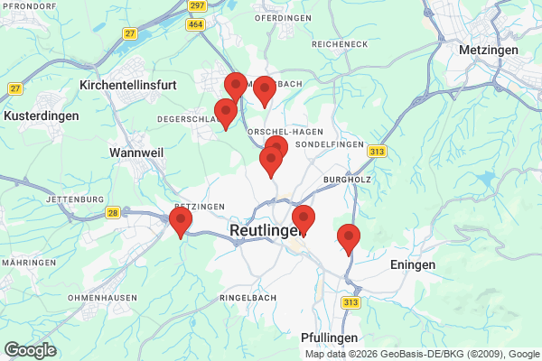 Karte mit Entrümpelungsaufträgen in Reutlingen