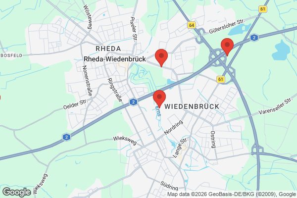 Karte mit Entrümpelungsaufträgen in Rheda-Wiedenbrück