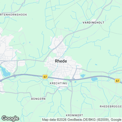Karte von Rhede und Umgebung