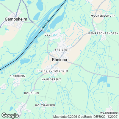 Karte von Rheinau und Umgebung
