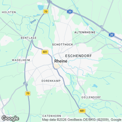Karte von Rheine und Umgebung