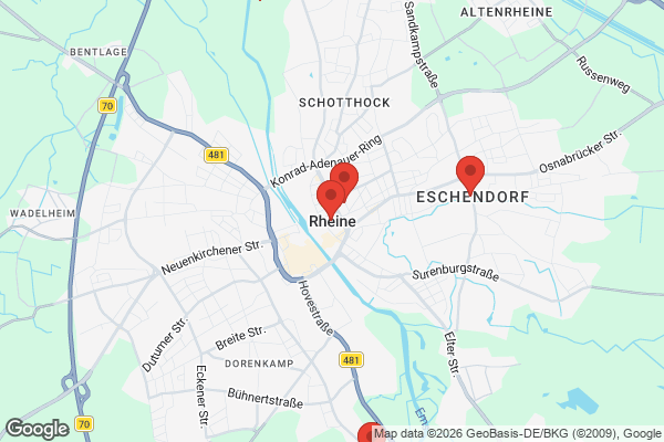 Karte mit Entrümpelungsaufträgen in Rheine