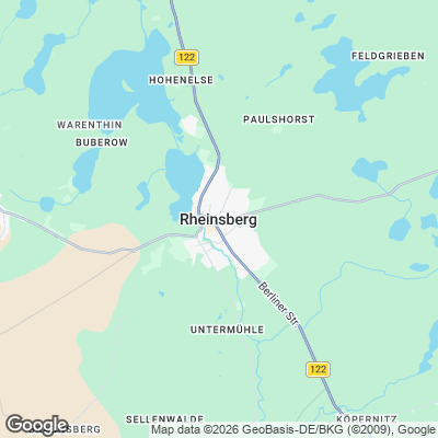 Karte von Rheinsberg und Umgebung