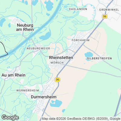 Karte von Rheinstetten und Umgebung