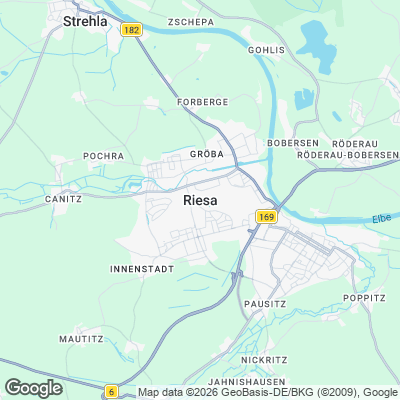 Karte von Riesa und Umgebung