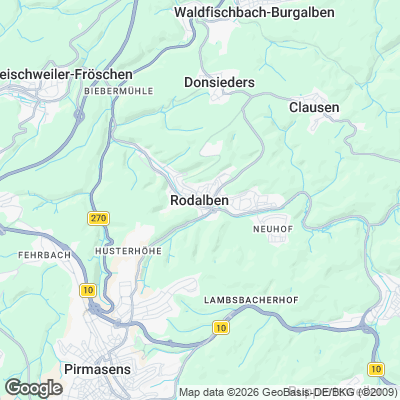 Karte von Rodalben und Umgebung