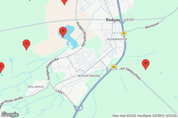 Karte mit Entrümpelungsaufträgen in Rodgau