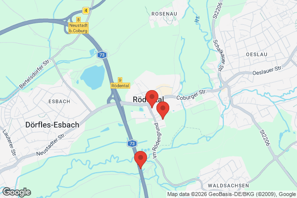 Karte mit Entrümpelungsaufträgen in Rödental