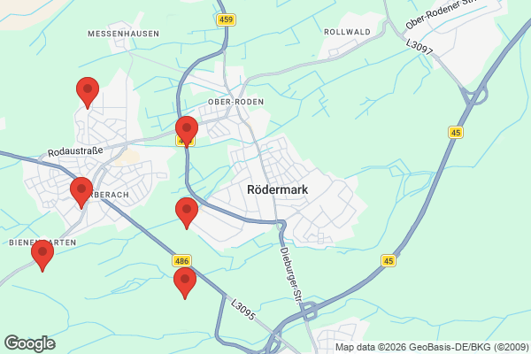 Karte mit Entrümpelungsaufträgen in Rödermark
