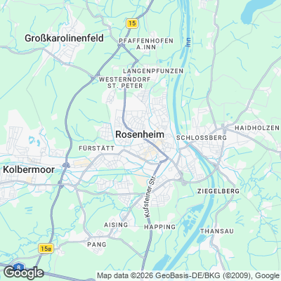 Karte von Rosenheim und Umgebung