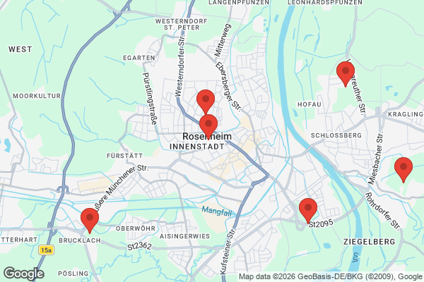 Karte mit Entrümpelungsaufträgen in Rosenheim