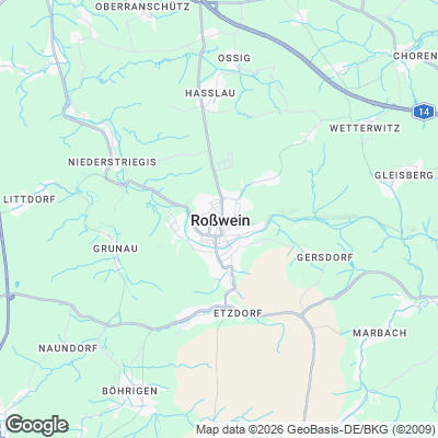 Karte von Roßwein und Umgebung