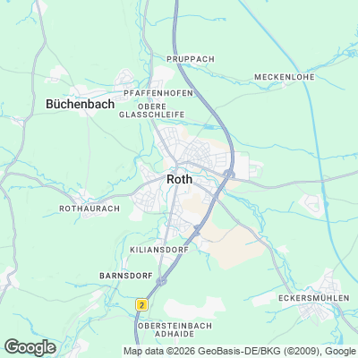 Karte von Roth und Umgebung