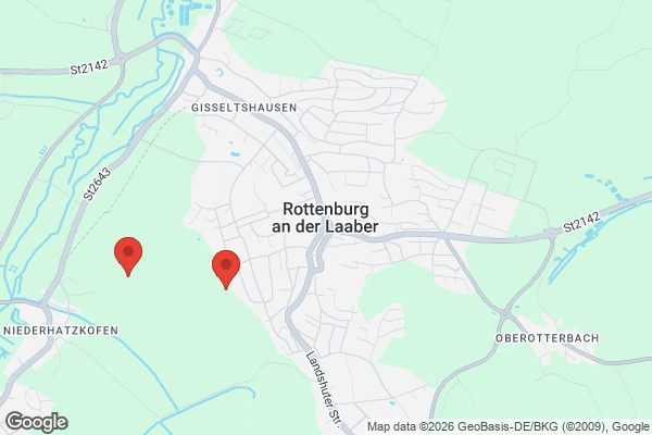 Karte mit Entrümpelungsaufträgen in Rottenburg an der Laaber