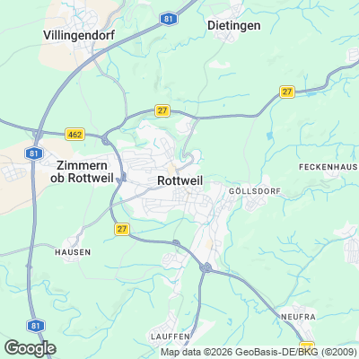 Karte von Rottweil und Umgebung