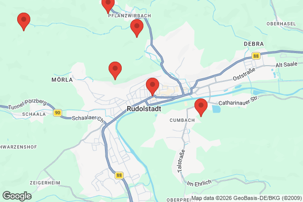 Karte mit Entrümpelungsaufträgen in Rudolstadt