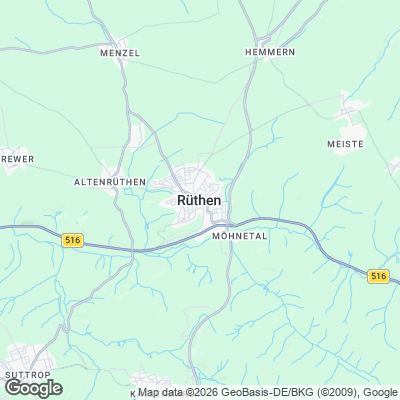 Karte von Rüthen und Umgebung