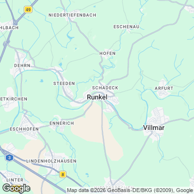 Karte von Runkel und Umgebung