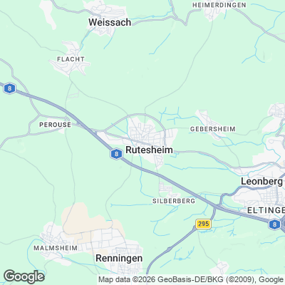 Karte von Rutesheim und Umgebung