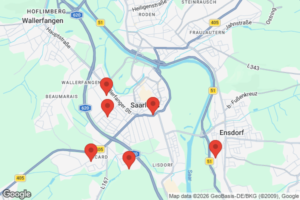 Karte mit Entrümpelungsaufträgen in Saarlouis