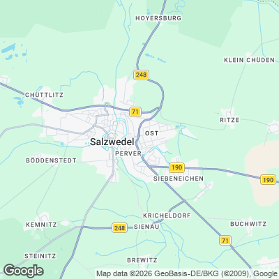 Karte von Salzwedel und Umgebung