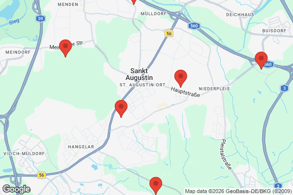 Karte mit Entrümpelungsaufträgen in Sankt Augustin