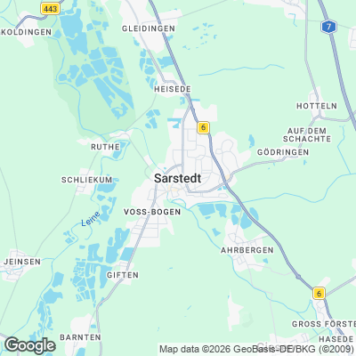 Karte von Sarstedt und Umgebung