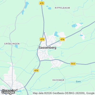 Karte von Sassenberg und Umgebung