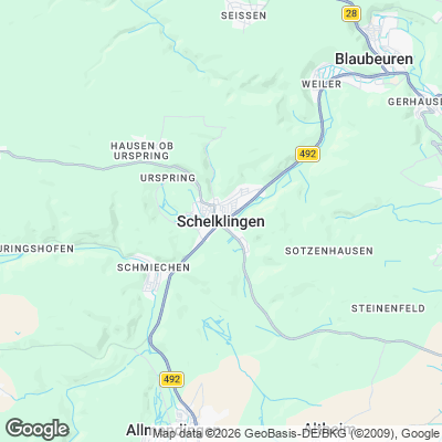 Karte von Schelklingen und Umgebung