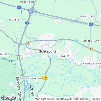 Karte von Schkeuditz und Umgebung