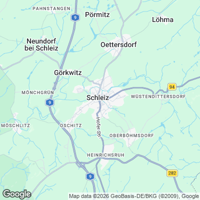 Karte von Schleiz und Umgebung