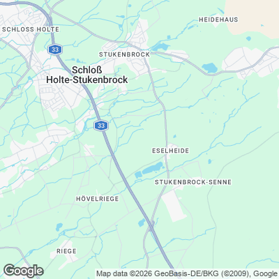 Karte von Schloß Holte-Stukenbrock und Umgebung