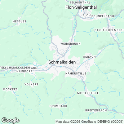 Karte von Schmalkalden und Umgebung