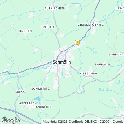 Karte von Schmölln und Umgebung