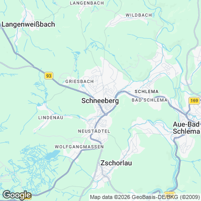Karte von Schneeberg und Umgebung