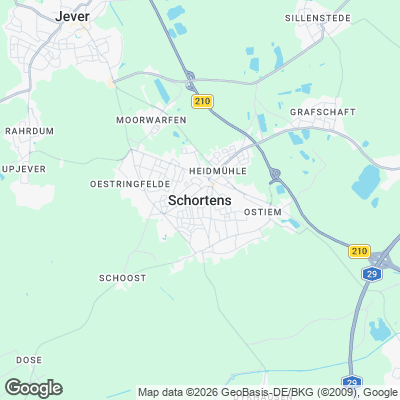 Karte von Schortens und Umgebung