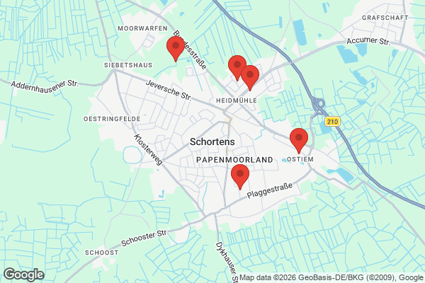 Karte mit Entrümpelungsaufträgen in Schortens